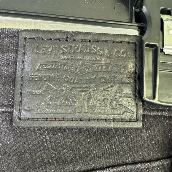 Levi's 721 High Rise Skinny Jeans Side Pinstripes Black Silver Size 27 x 30 - Picture 14 of 16